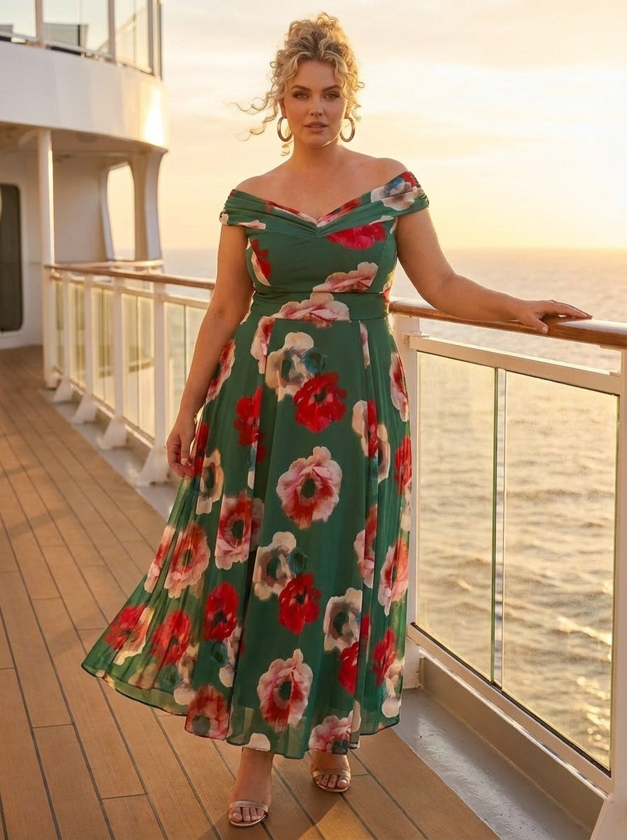 Plus Size Scarlett & Jo Off The Shoulder Wrap Maxi Dress Plus Size Scarlett & Jo Off The Shoulder Wrap Maxi Dress