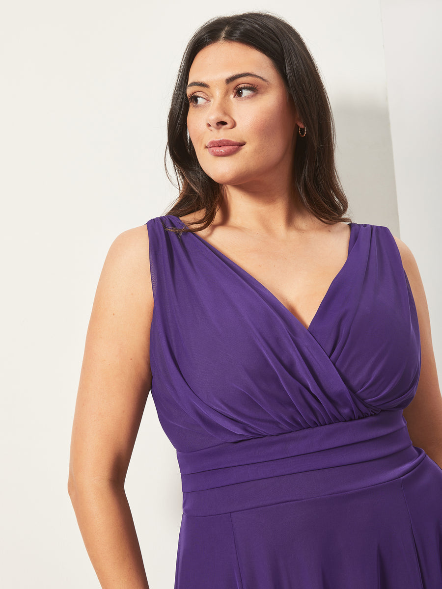 Nancy Marilyn Purple Chiffon Maxi Dress