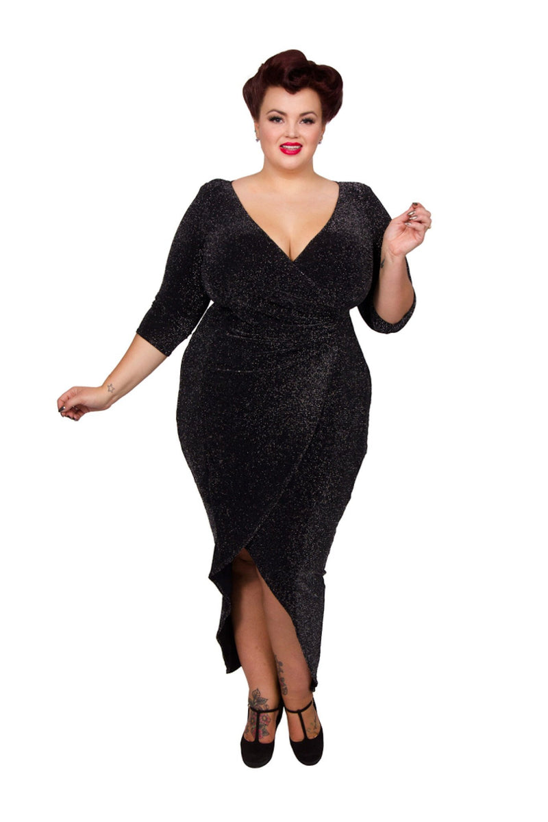 Scarlett & Jo Dresses Blk/Silver / 12 Lurex Maxi Bodycon Dress