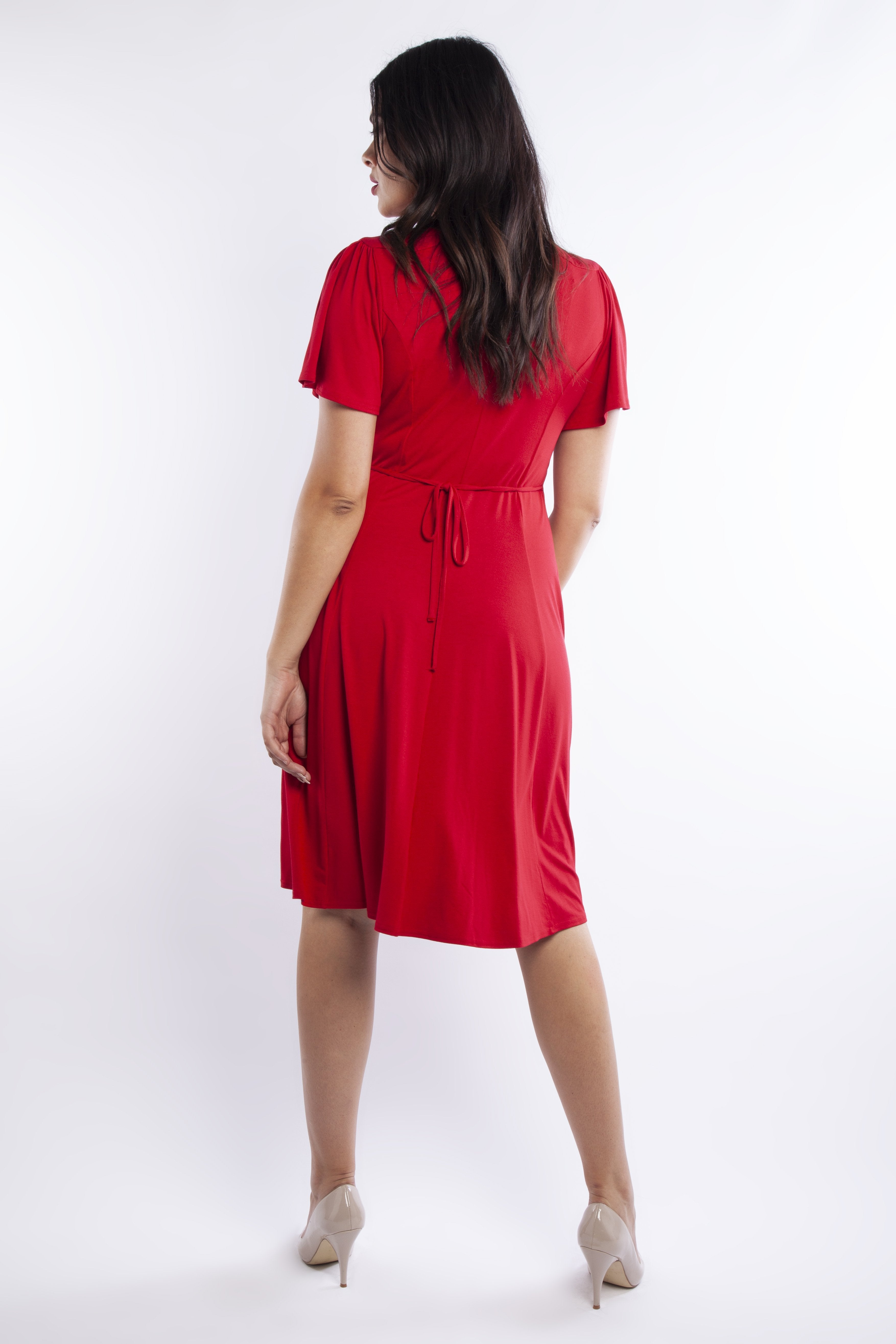 Scarlett & Jo Lana Red Wrap Fit & Flare Dress