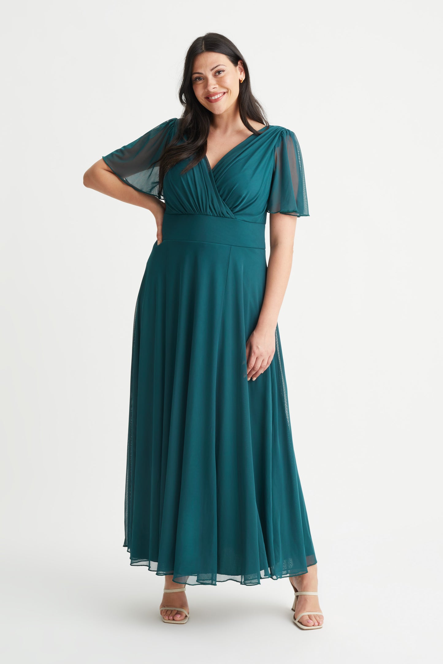 Isabelle Green Float Sleeve Maxi Dress Scarlett & Jo Isabelle Green Float Sleeve Maxi Dress Scarlett & Jo