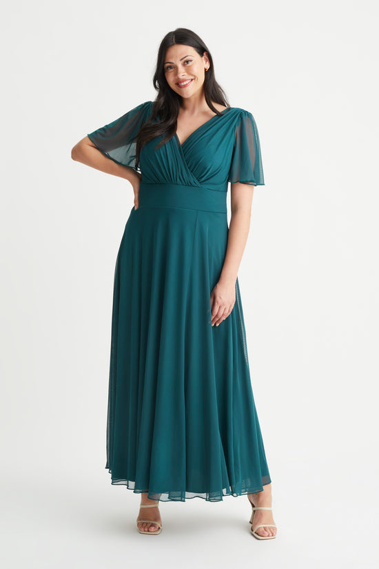 Isabelle Green Float Sleeve Maxi Dress Scarlett & Jo Isabelle Green Float Sleeve Maxi Dress Scarlett & Jo