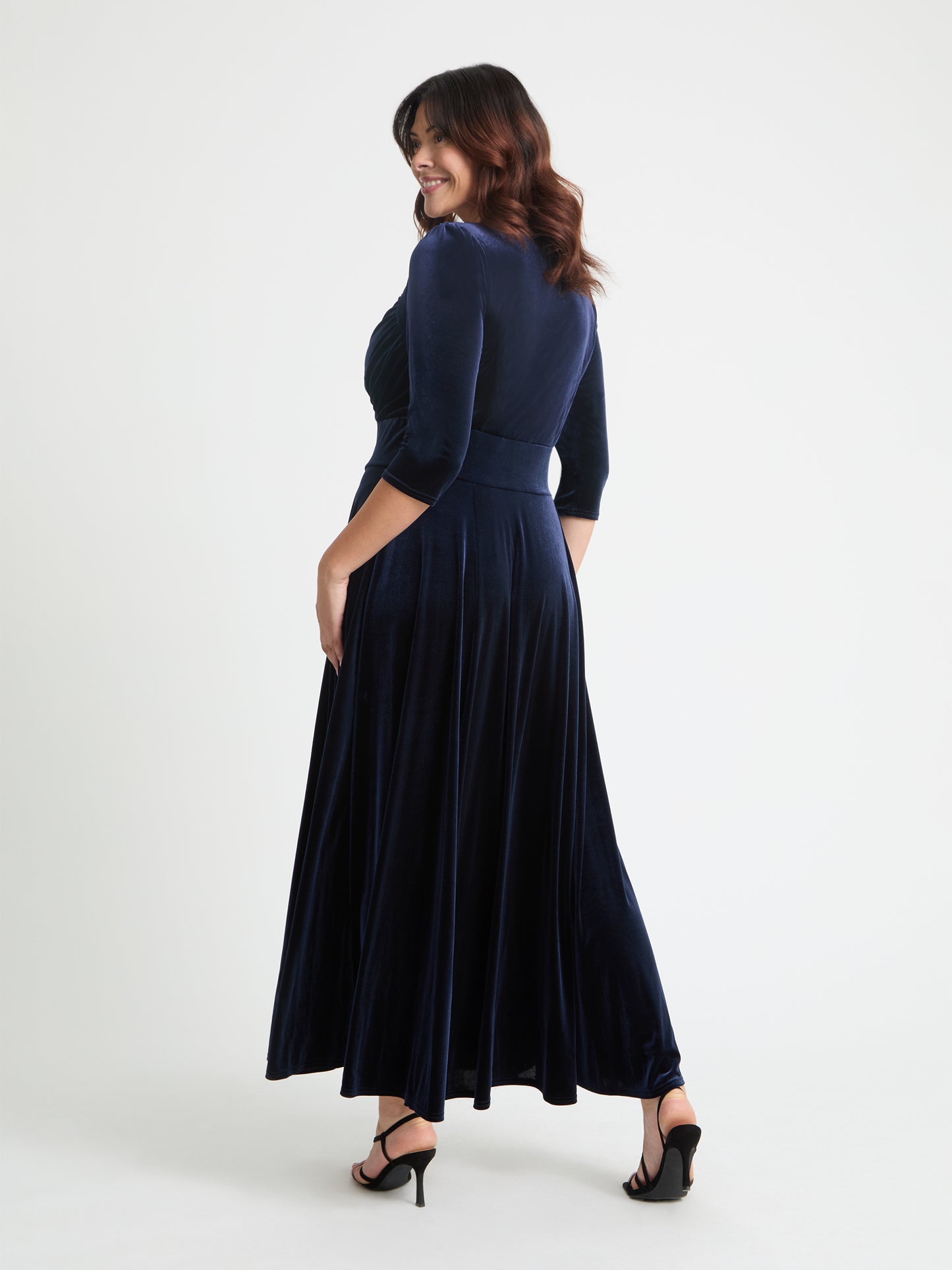 Elizabeth Dark Navy Velvet Maxi Gown