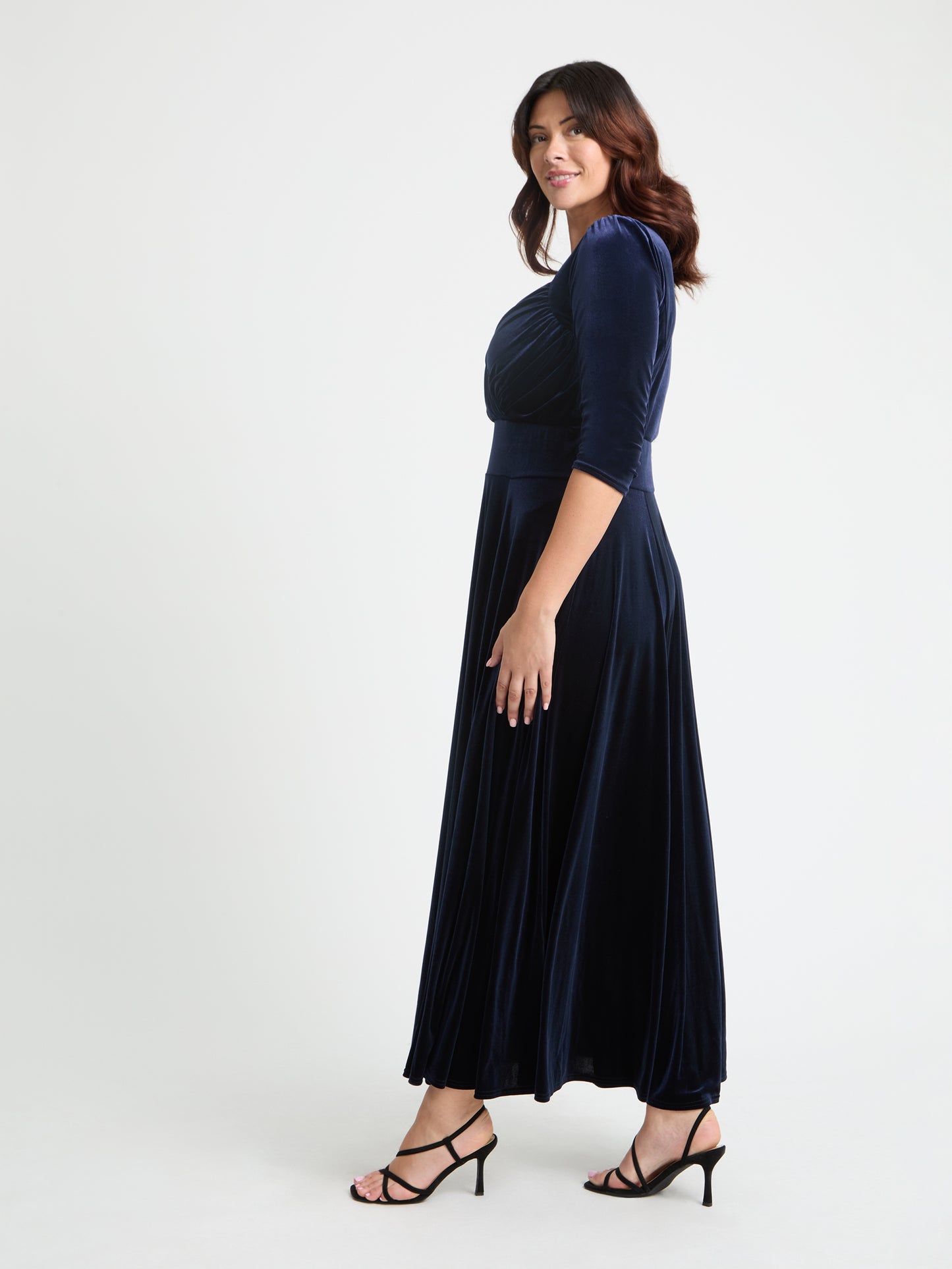 Elizabeth Dark Navy Velvet Maxi Gown