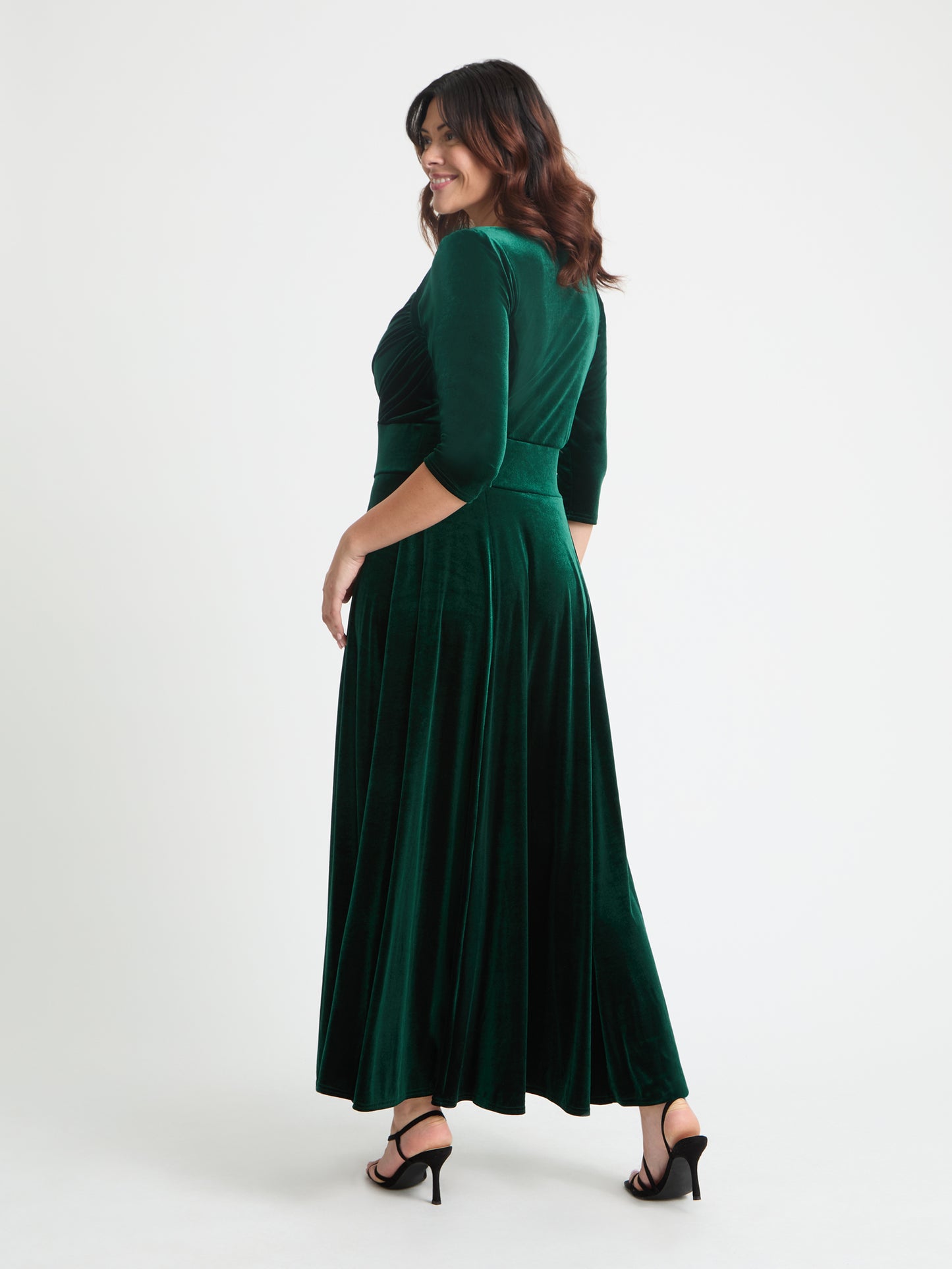 Elizabeth Dark Green Velvet Maxi Gown