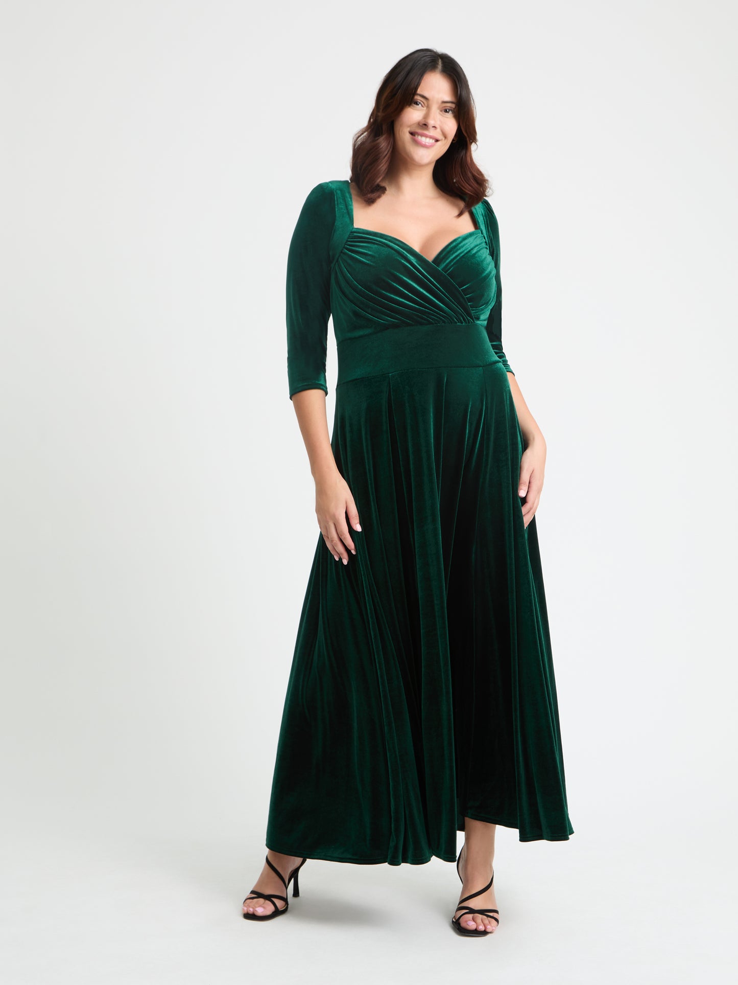 Velvet Dresses For Wedding Guests Women's Plus Size High Low
