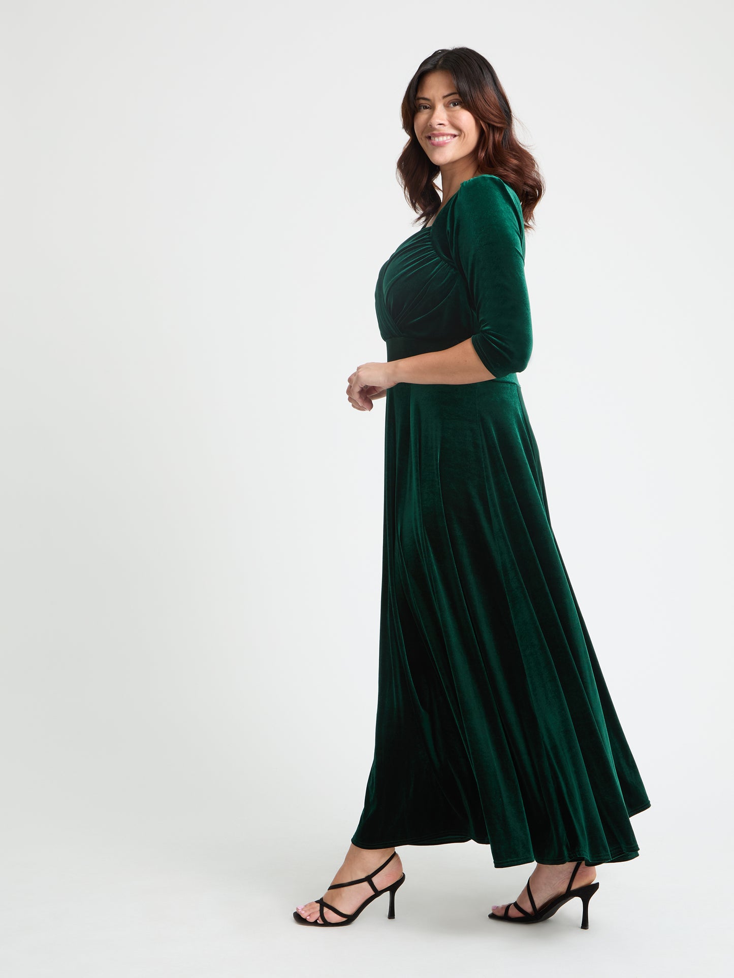 Elizabeth Dark Green Velvet Maxi Gown