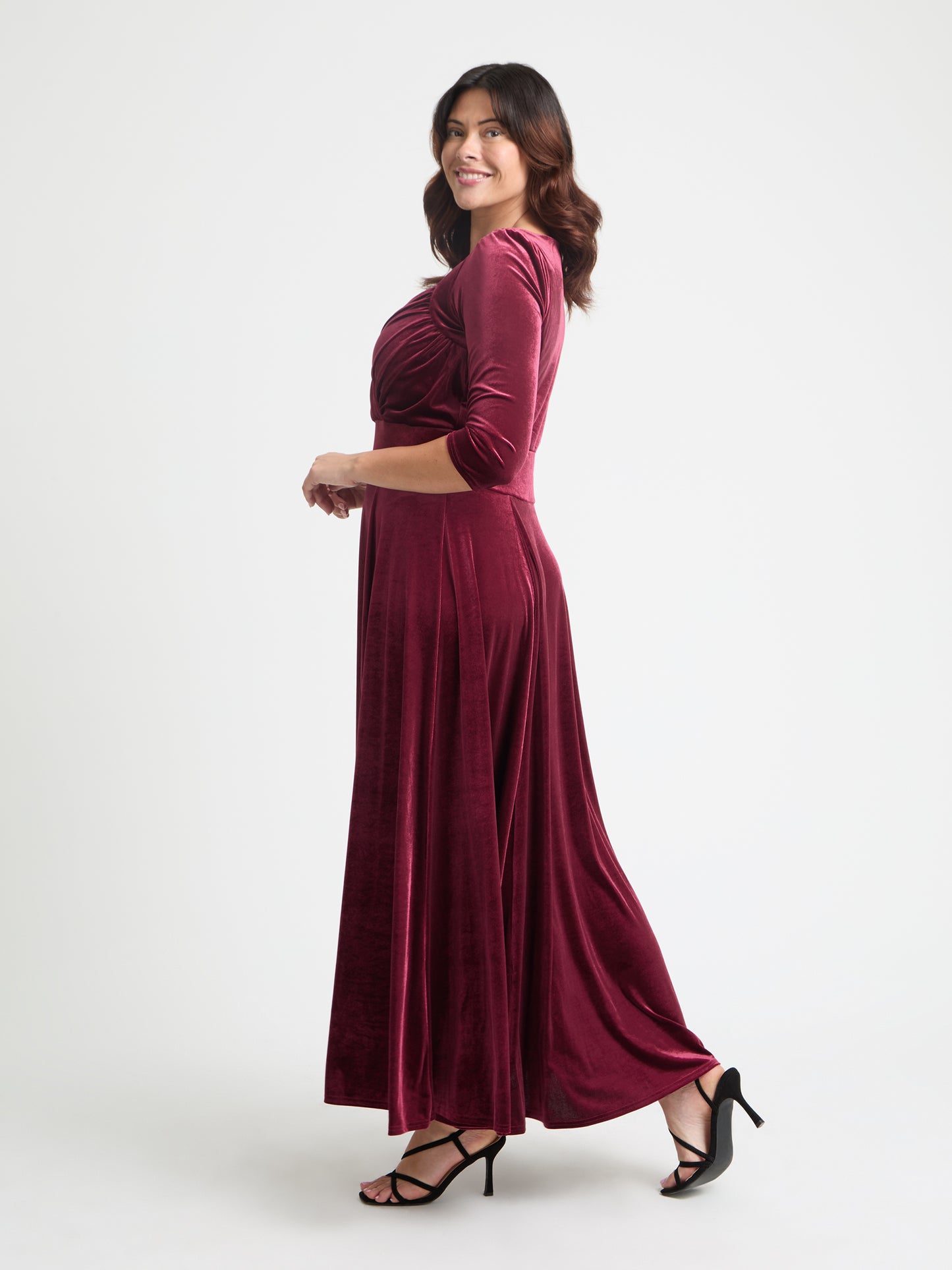Elizabeth Wine Velvet Maxi Gown