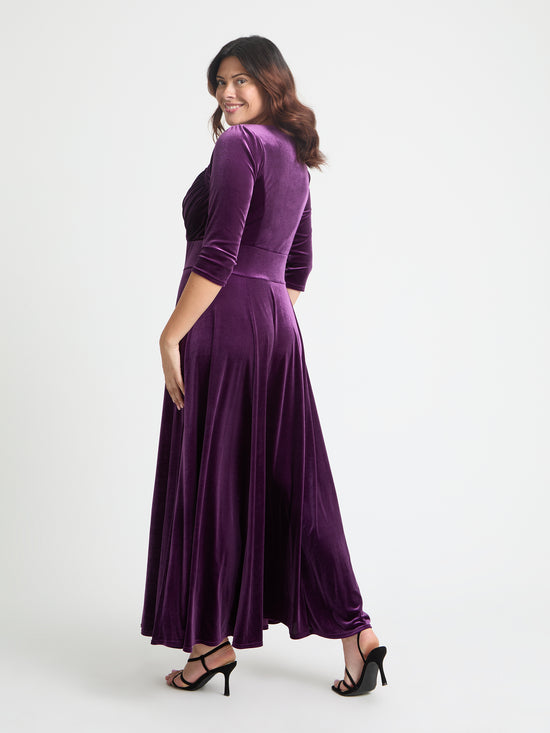 Elizabeth Purple Velvet Maxi Gown