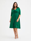Green Cowl Neck '1940s' Dress