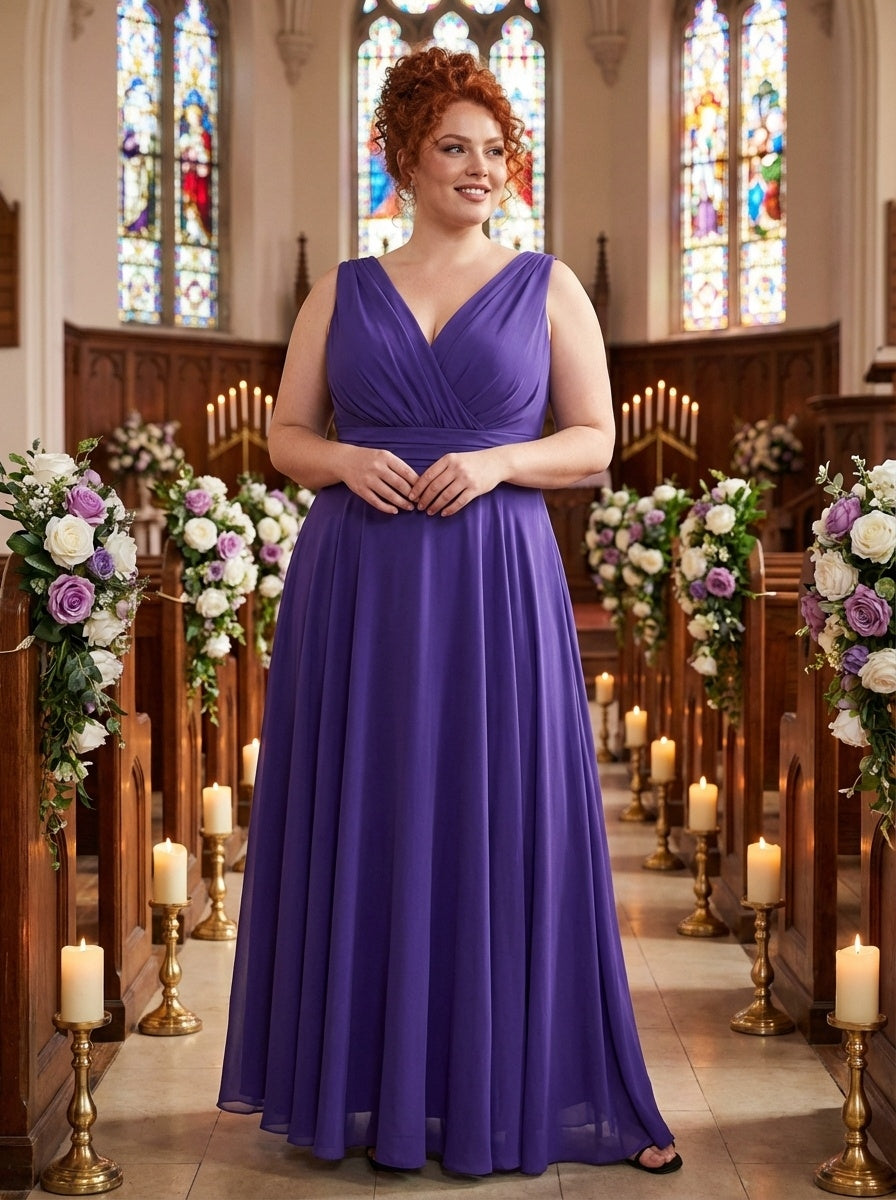 Nancy Marilyn Maxi Dress in Bold Purple Mesh