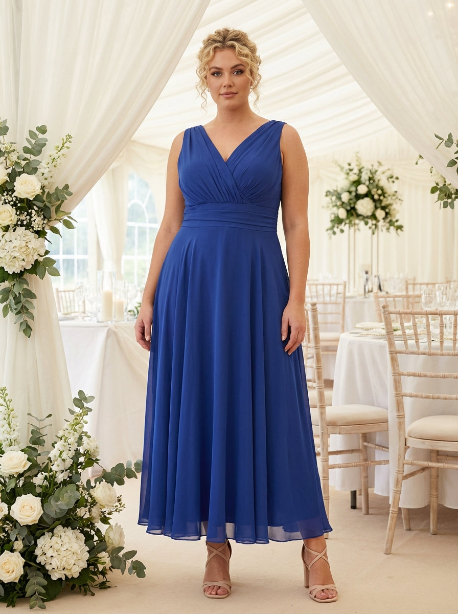 Nancy Marilyn Royal Blue Maxi Dress with POWERFIT® Soft Mesh