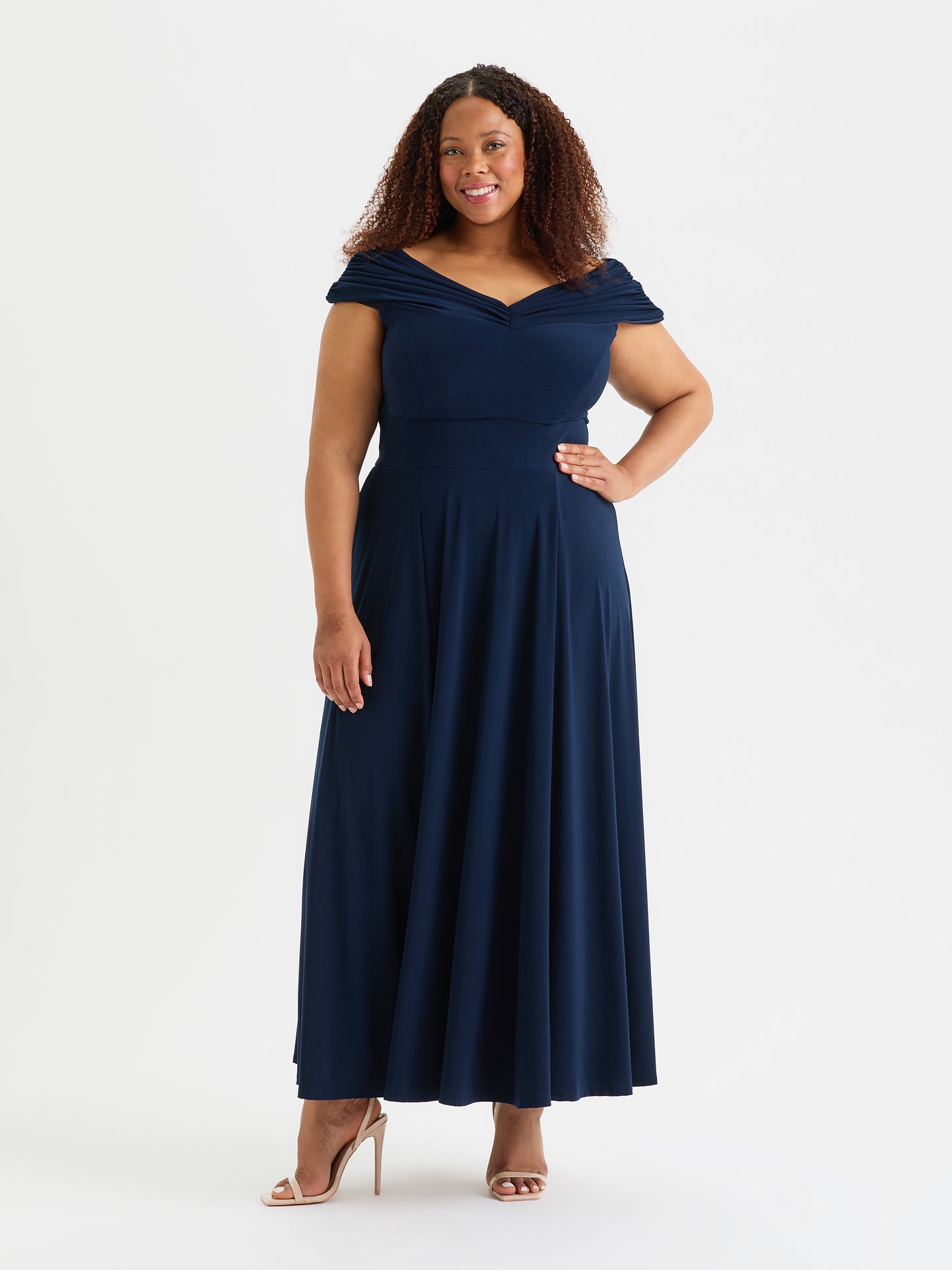 princess polly baby blue dress Rae Off Shoulder Maxi Dress