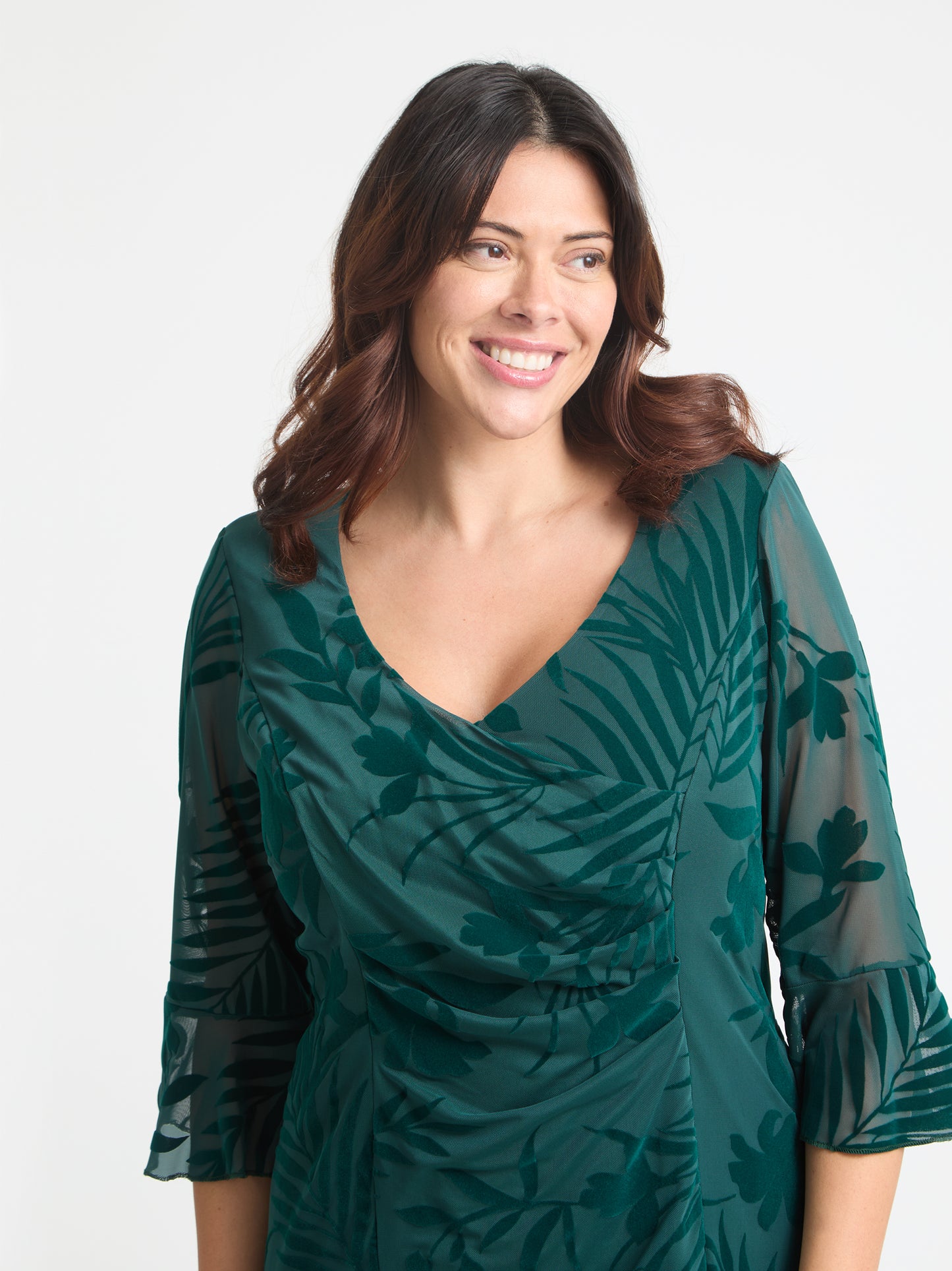 Green Velvet Flock Flapper Dress