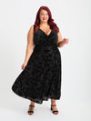 Petite Marilyn Black Cluster Devore Midi Dress