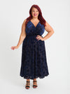 Petite Marilyn Midnight Cluster Devore Midi Dress