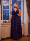 Greta Garbo Midnight Velvet Devore Maxi Dress