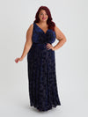 Greta Garbo Midnight Velvet Devore Maxi Dress