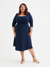 Georgina Sweetheart Neck '1940s' Navy Dress