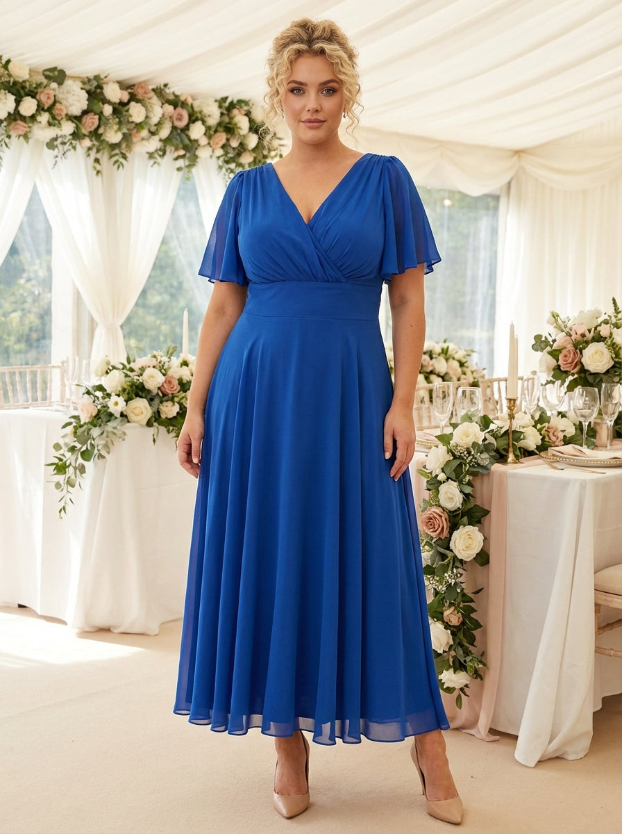 Isabelle Blue Float Sleeve Maxi Dress