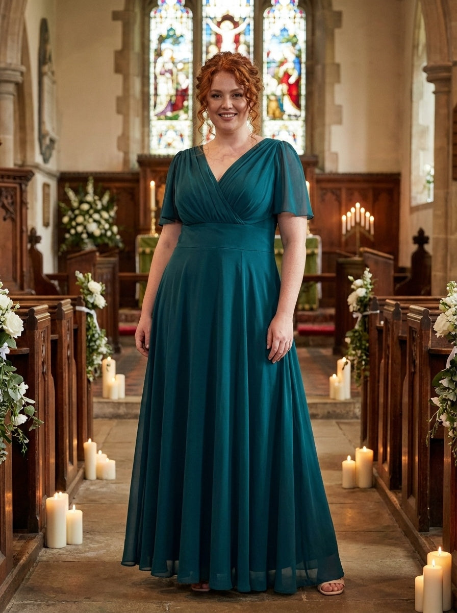 Isabelle Green Float Sleeve Maxi Dress