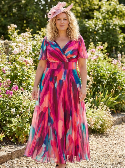 Isabelle Winter Pink Print Float Sleeve Maxi Dress – Scarlett & Jo