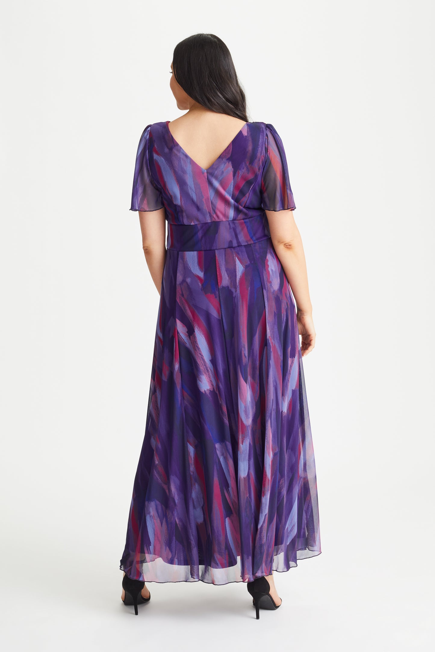 Load image into Gallery viewer, Isabelle Indigo Magenta Float Sleeve Maxi Dress
