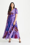 Isabelle Purple Blue Float Sleeve Maxi Dress