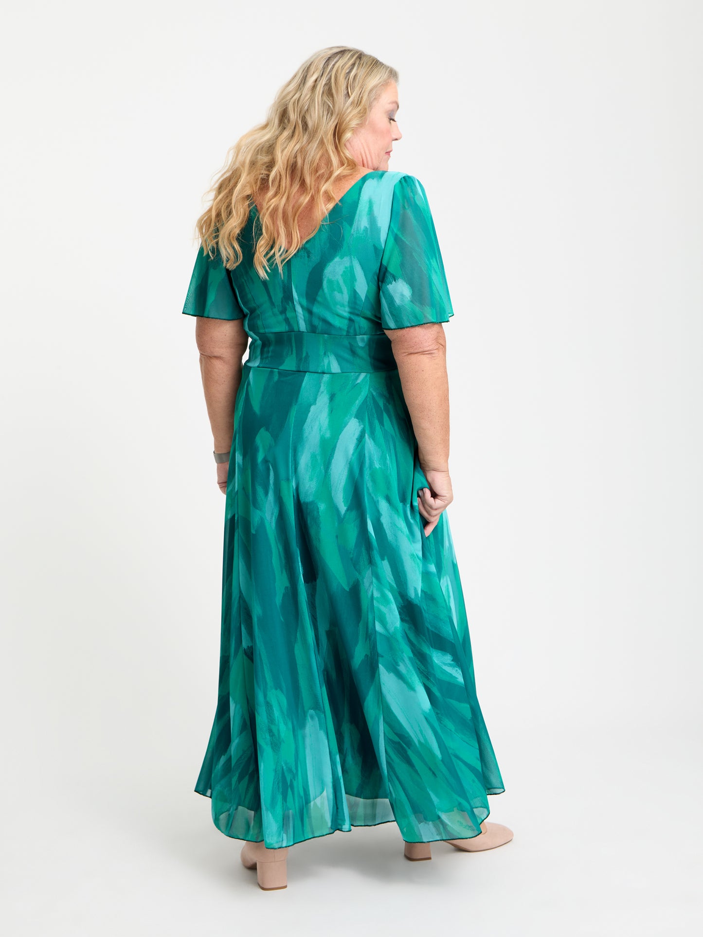 Petite Isabelle Sea Green Float Sleeve Maxi Dress