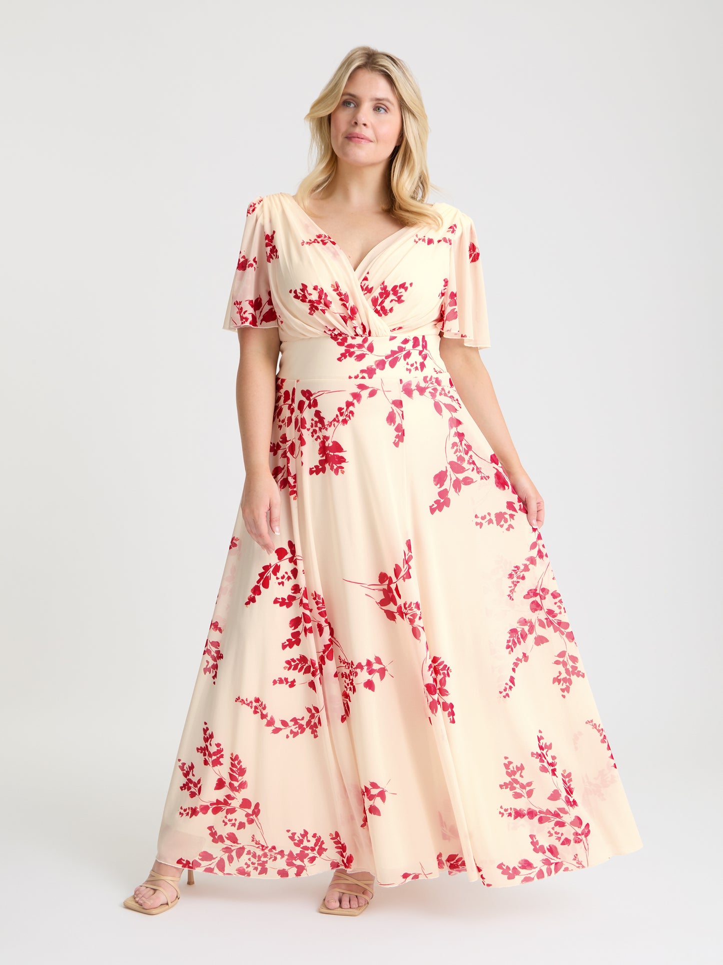 Isabelle Fuchsia Pink Float Sleeve Maxi Dress Scarlett & Jo Isabelle Fuchsia Pink Float Sleeve Maxi Dress Scarlett & Jo