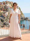 Isabelle Ivory Dobby Spot Float Sleeve Maxi Dress