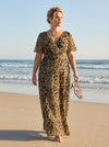Isabelle Leopard Print Float Sleeve Maxi Dress