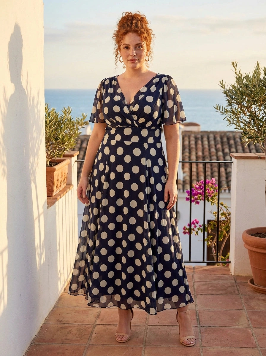 Isabelle Navy Cream Float Sleeve Maxi Dress – Scarlett & Jo