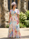 Isabelle Pastiche Multi Float Sleeve Maxi Dress