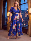 Isabelle Royal Abstract Floral Float Sleeve Maxi Dress