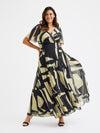 Isabelle Black Ivory Float Sleeve Maxi Dress