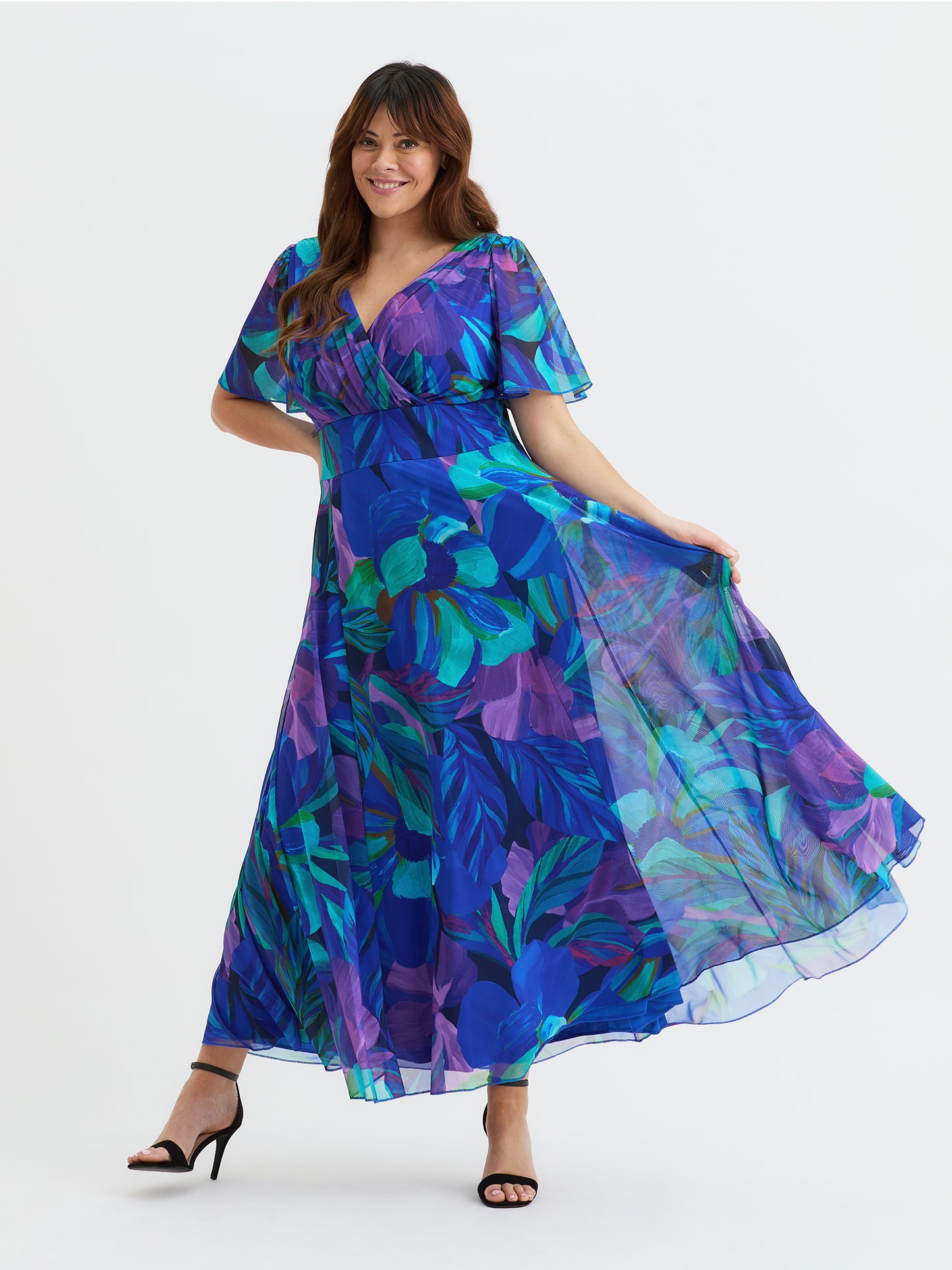 blue and purple maxi dress St. Barths Marcella Printed Maxi Dress