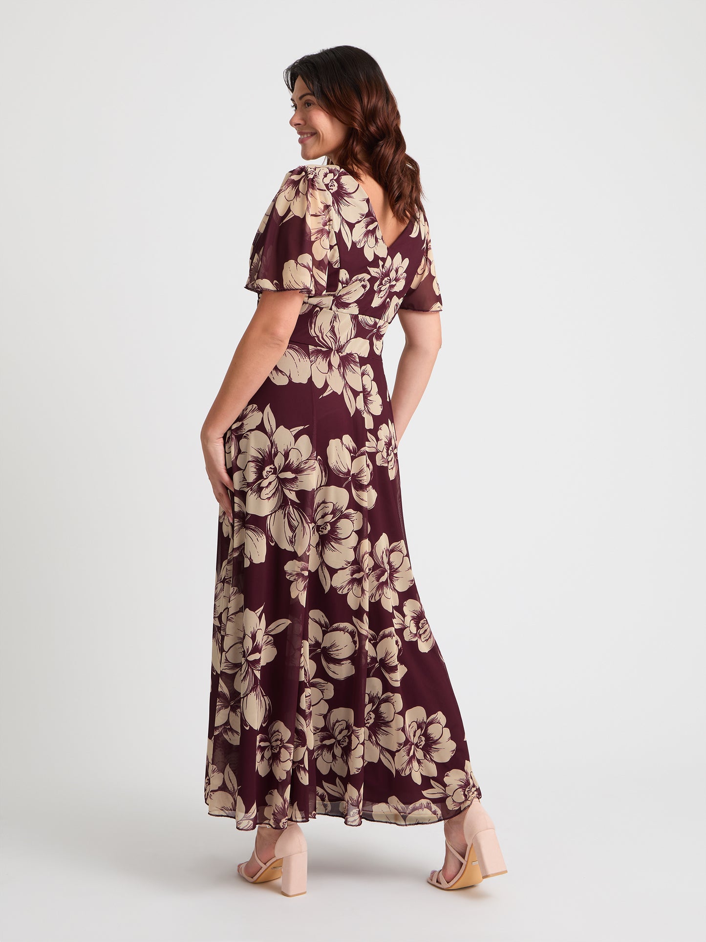 cream and burgundy dress Color Block Infinity Dress: Blush Pink & Burgundy Formal Gown