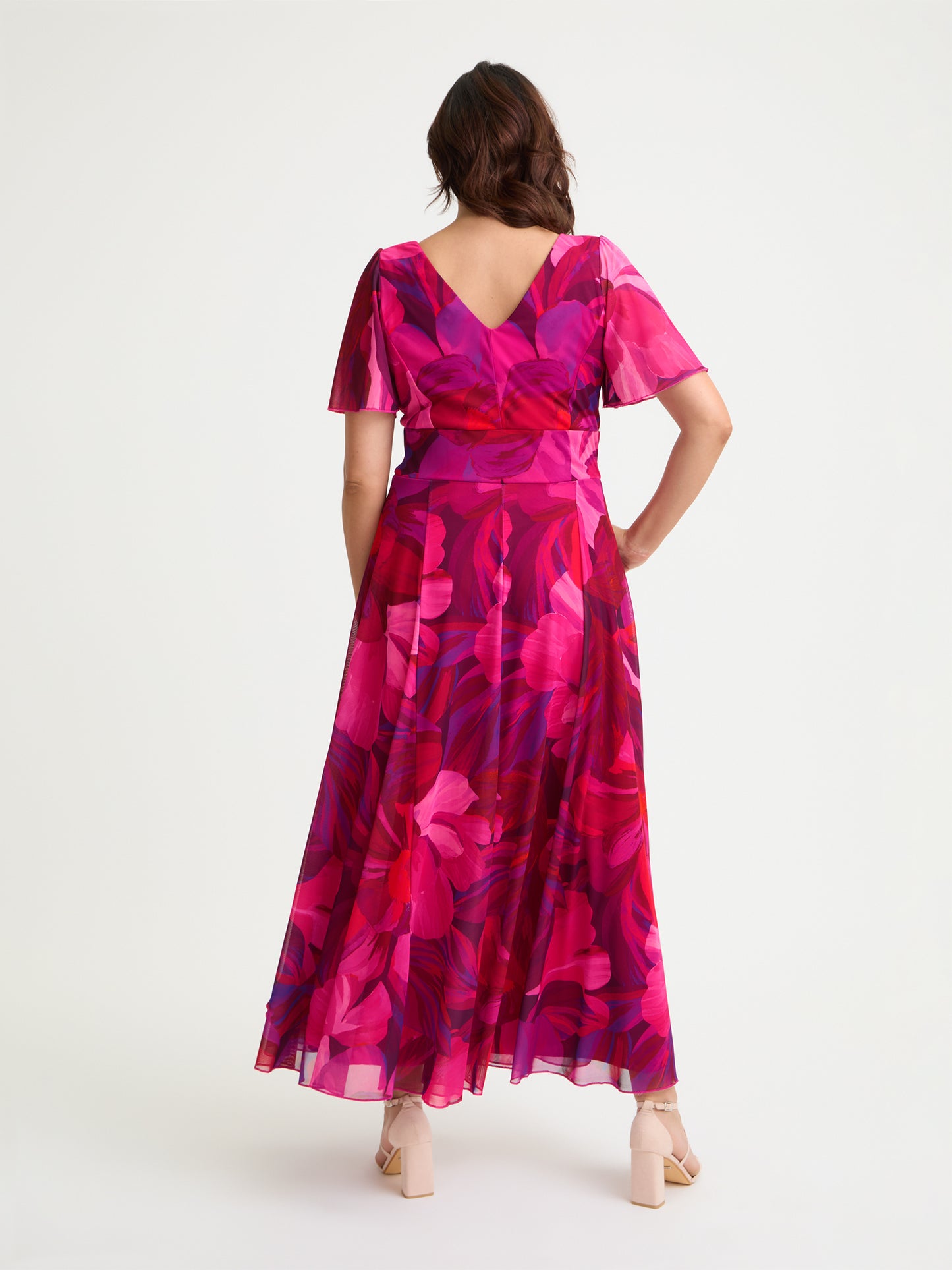 Isabelle Cerise Purple Float Sleeve Maxi Dress