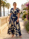 Isabelle Midnight Ivory Float Sleeve Maxi Dress