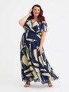 Isabelle Midnight Ivory Float Sleeve Maxi Dress