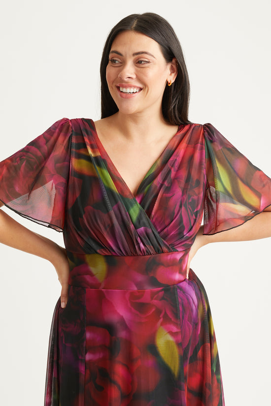 Isabelle Rose Yellow Float Sleeve Maxi Dress