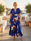 Isabelle Royal Abstract Floral Float Sleeve Maxi Dress