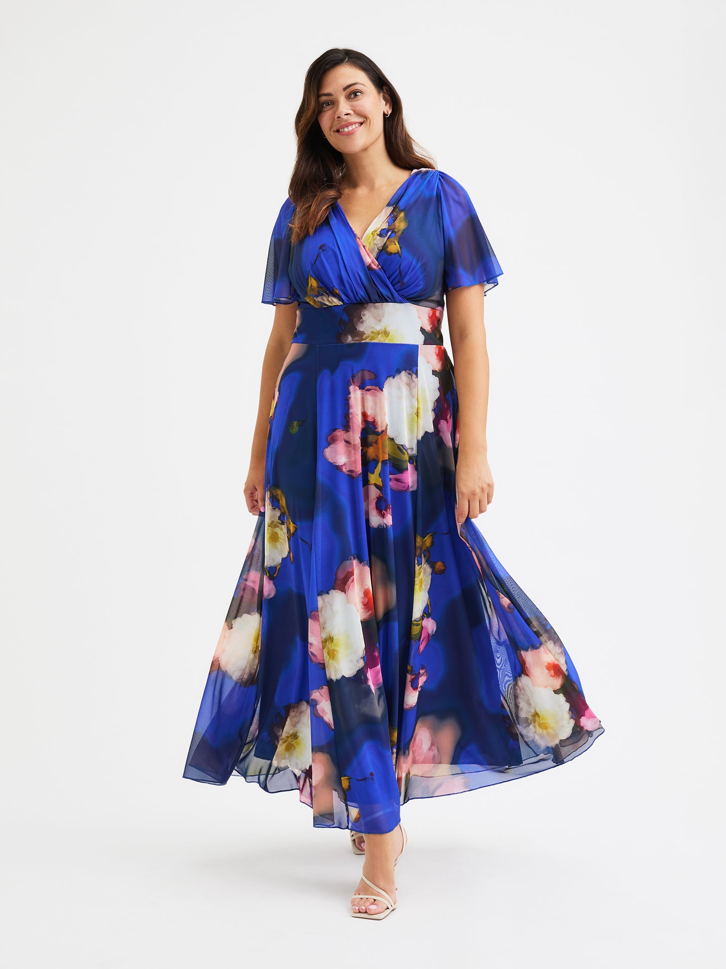 Isabelle Royal Abstract Floral Plus Size Maxi Dress