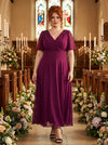 Isabelle Wine Float Sleeve Maxi Dress