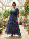 Isabelle Vintage Midnight Floral Float Sleeve Maxi Dress