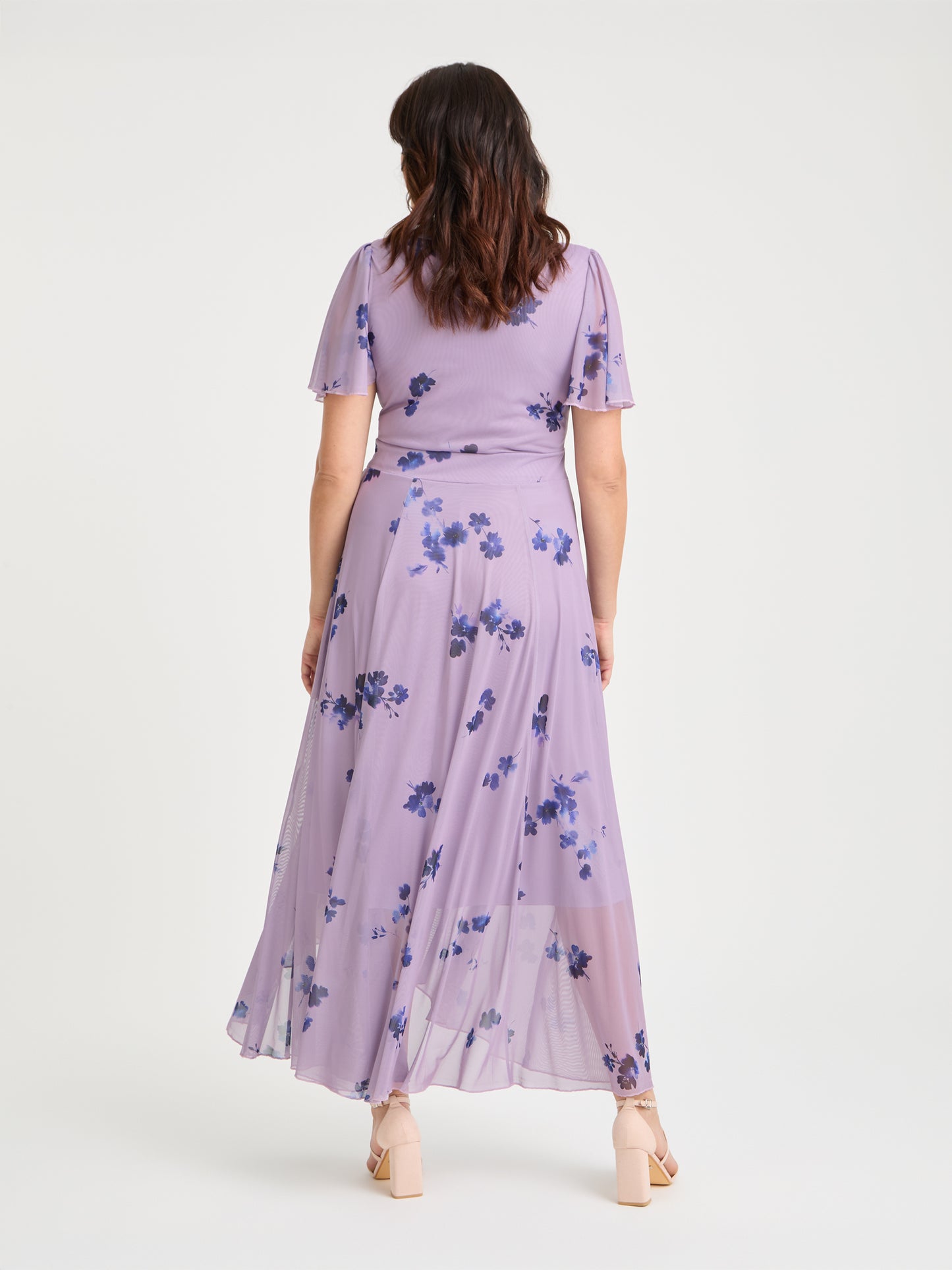 Tilly Indigo Rose Angel Sleeve Sweetheart Dress