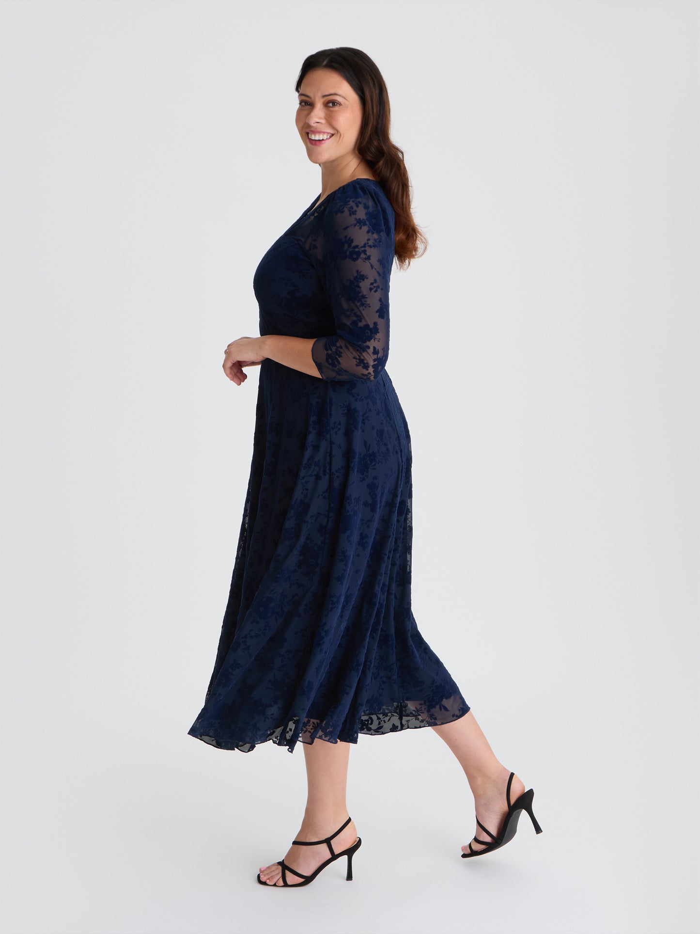 Katherine Vintage Midnight Long Midi Dress