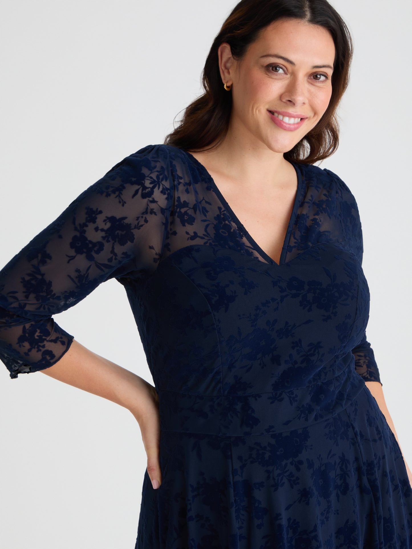 Katherine Vintage Midnight Long Midi Dress