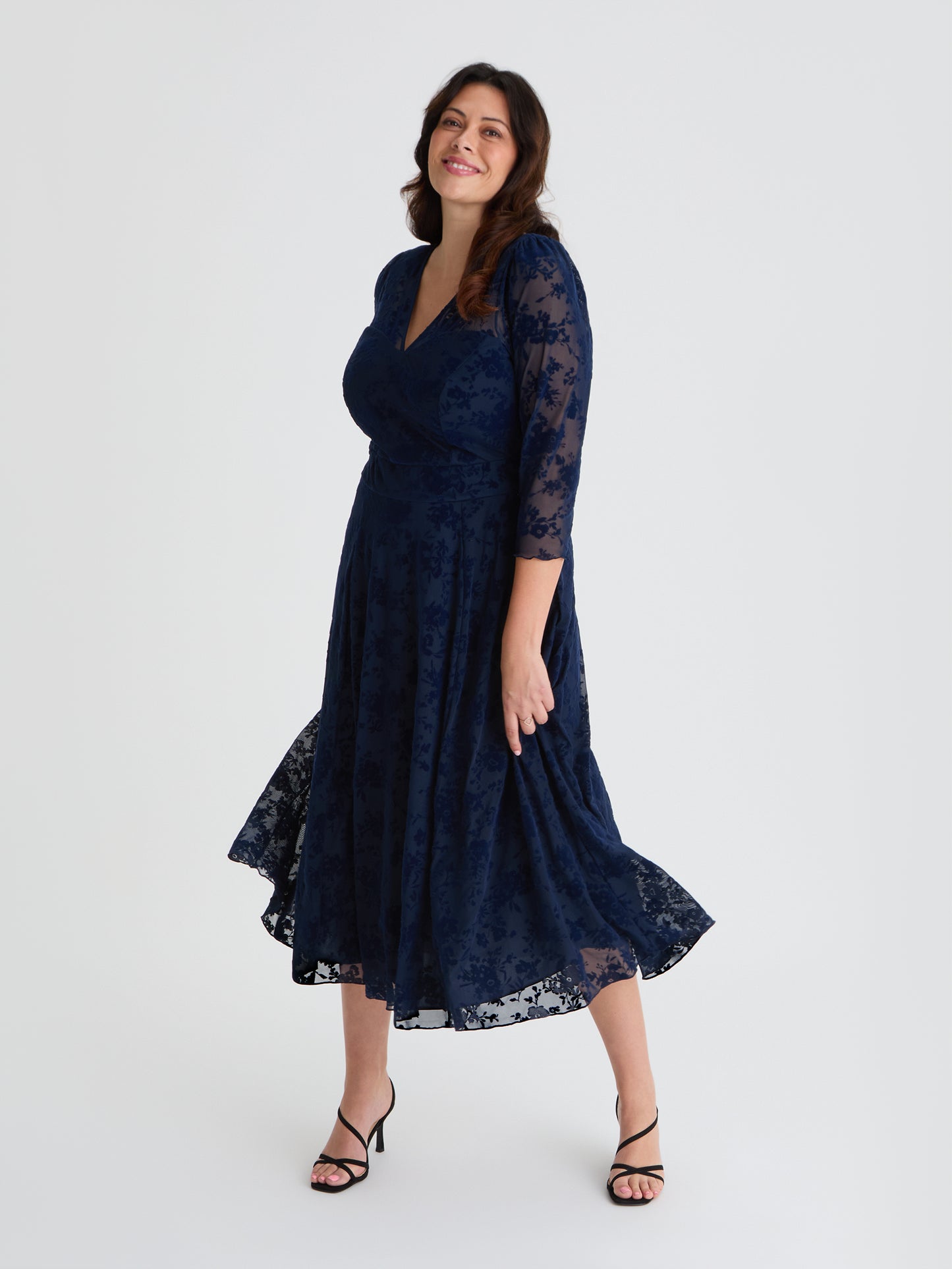 Katherine Vintage Midnight Long Midi Dress